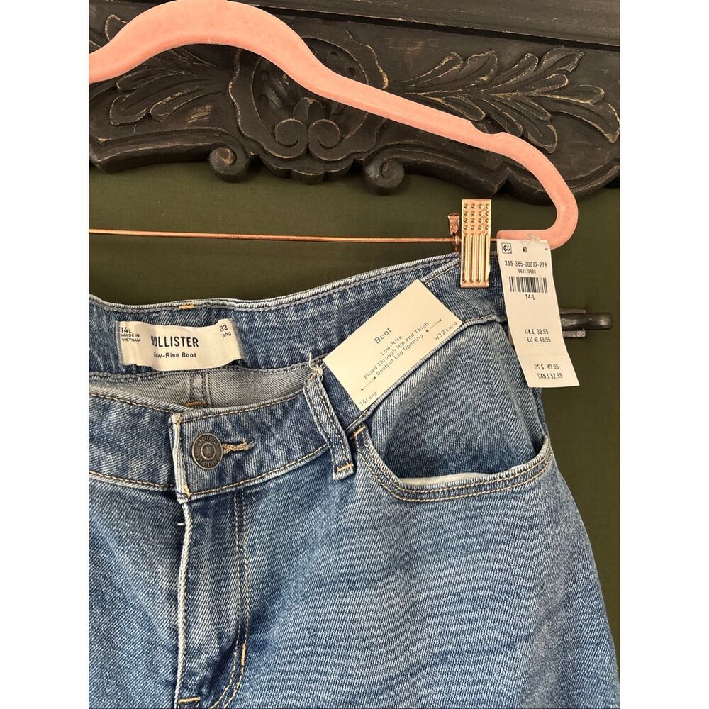 Hollister Lowrise Boot cut Jeans Size 14/32 long NWT - Picture 4 of 4